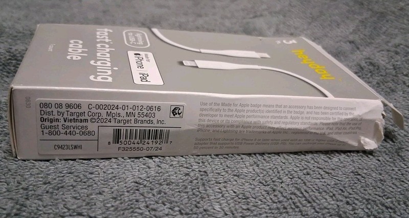 Heyday 3' Lightening To USB-C Fast Charging Cable - white, Made For iPhone iPad gallery