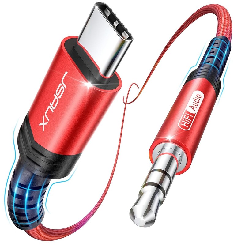 USB C to 3.5mm Audio Aux Jack Cable 3.3ft for iPhone 17 16 15 Pro Max Galaxy S25
