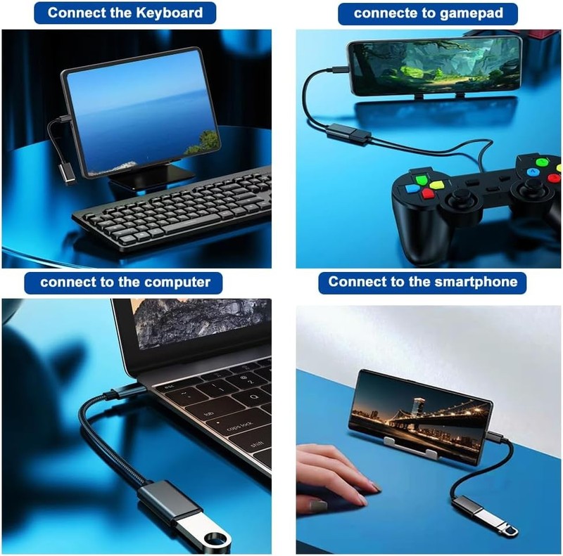 USB-C Type C Male to USB 3.0 Type A Female OTG Adapter Converter Cable Cord Lot gallery