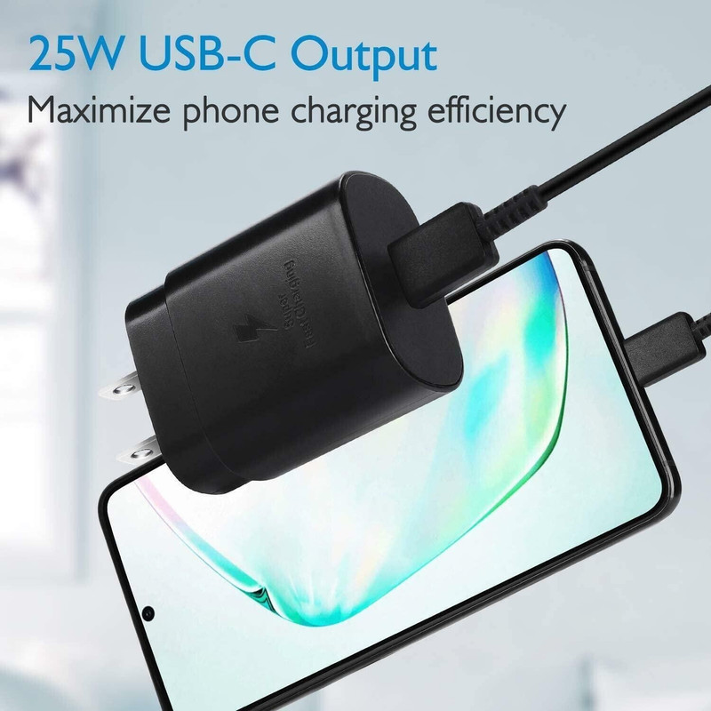 25w Super Fast Charger Type USB-C 10FT Cable For Samsung Galaxy S23 S22 S21 S20 gallery