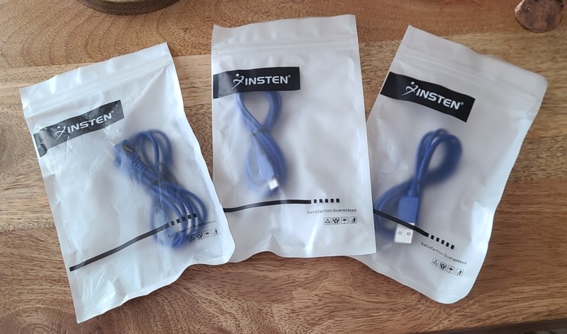 USB A to Micro USB Charge. Insten BLUE. 3Ft. Lot 3 Pc