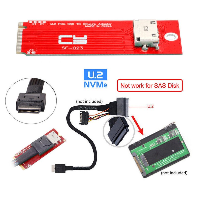 Cablecc NGFF PCI-E M.2 M-key to Oculink SFF-8612 SFF-8611 Host Adapter Nvme gallery