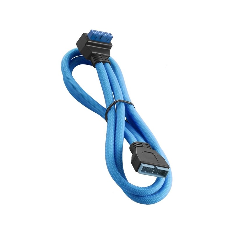 ModMesh Sleeved Right Angle Internal USB 3.0 Cable (Light Blue, 50cm)