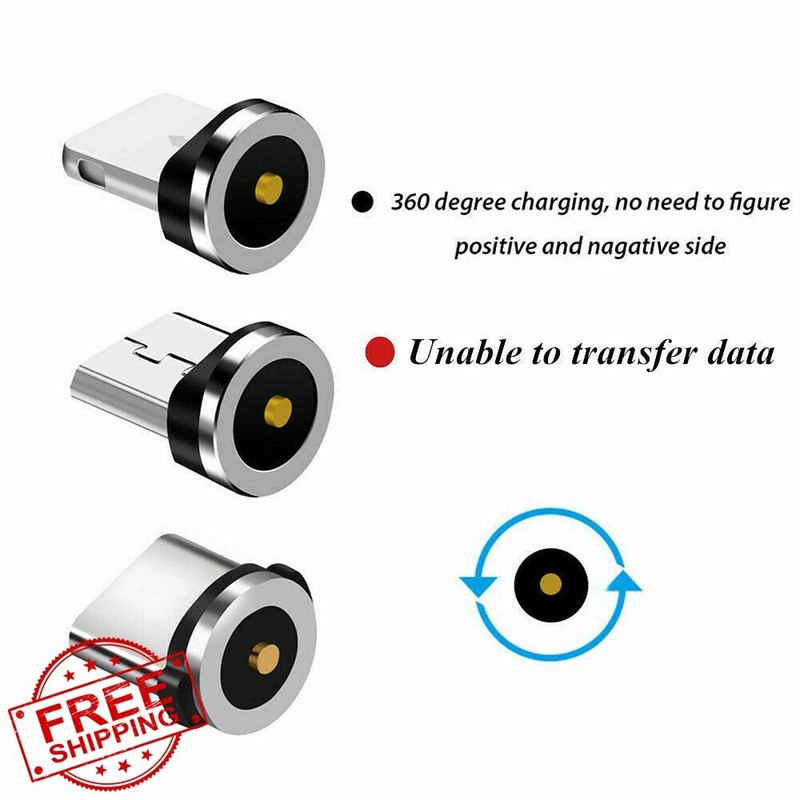 VizGiz 9pk Magnetic Cable Adapter Tips Micro USB Type C gallery
