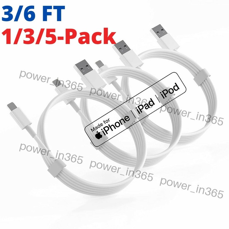 Lot For Apple iPhone 5 6 7 8 Plus SE 11 12 13 Data Charger USB Cable 3/6FT Cord