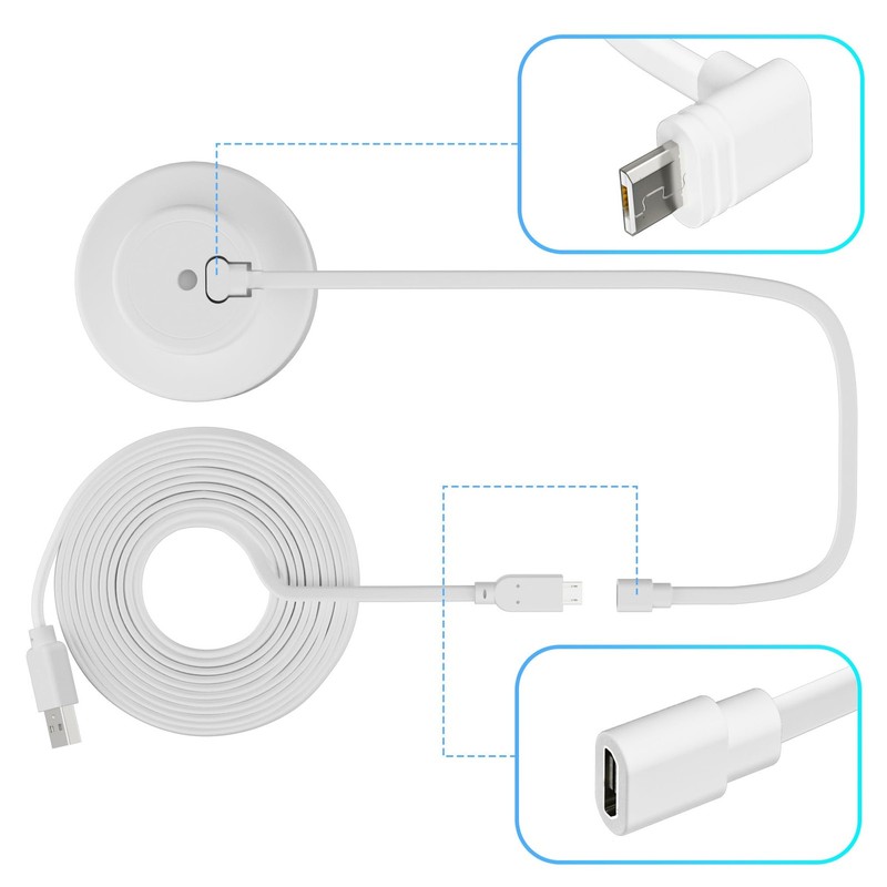 2 PCS 30FT Micro USB Power Extension Cable For Wyze Cam v3/v4 Security Camera gallery