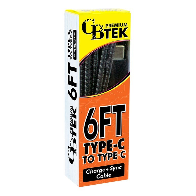 CBTEK 6ft Type C to Type C Charging Cables