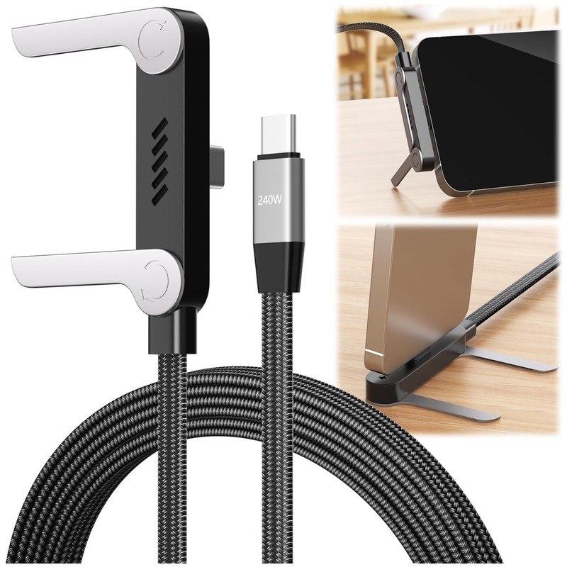 Foldable 4.92ft Durable 240W Stand Data Cable gallery
