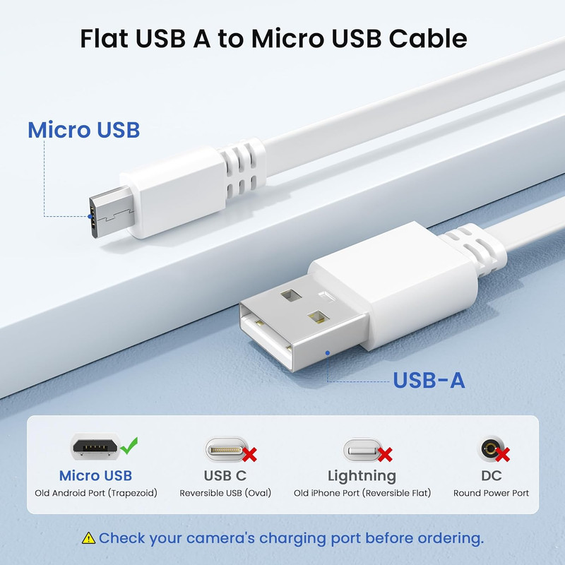 Micro USB Extension Cable 20FT 2Pack,Flat USB to Micro Long Charging Power Exten gallery