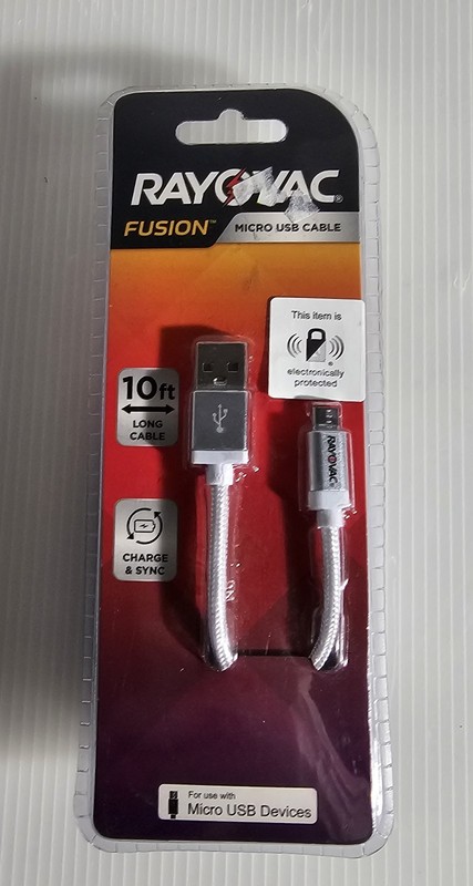 New Rayovac Fusion Micro USB Charging Cables 6ft White gallery