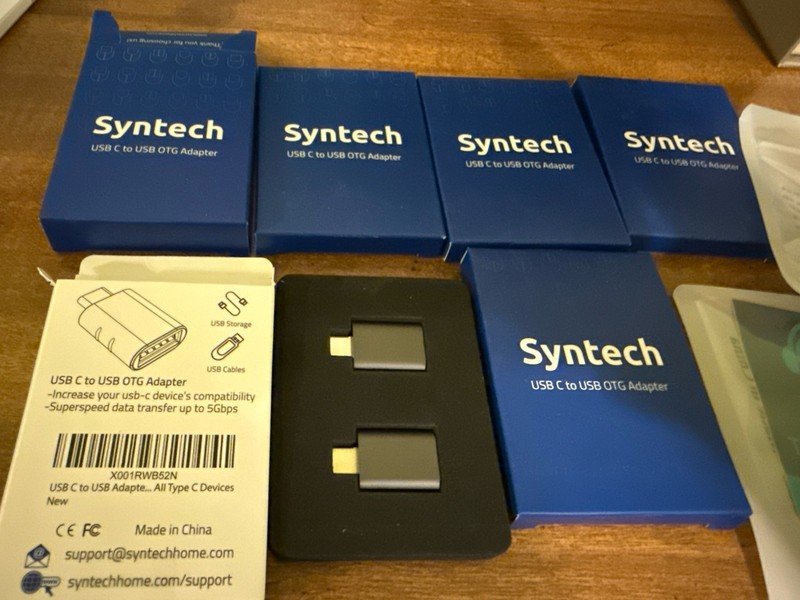 10 USB C TO USB OTG (blue Box) & 14 B UBS C (F) TO USB (M) Adapters (24) Total gallery