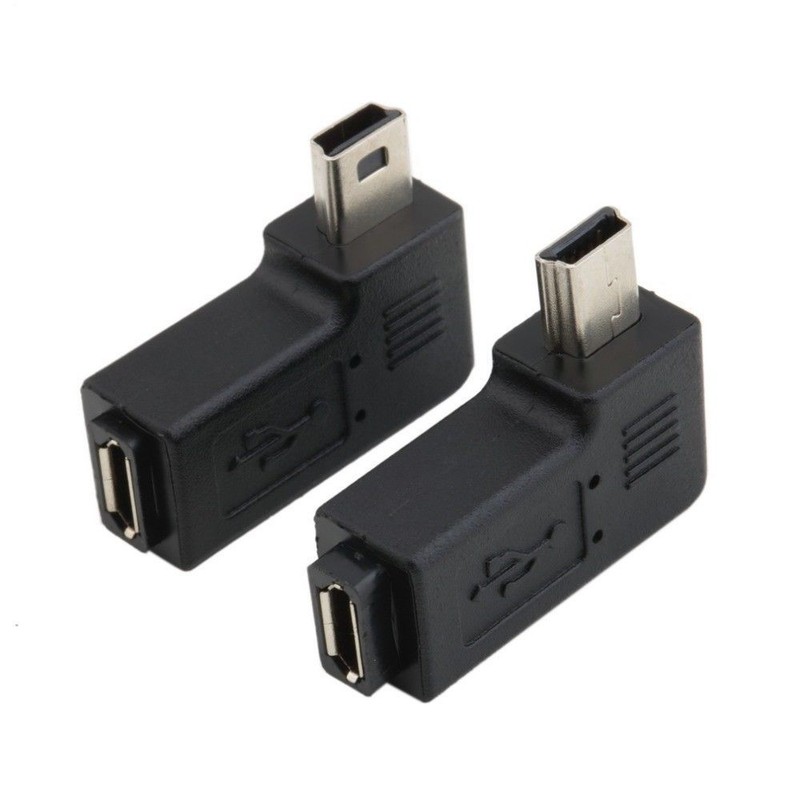 90 Degree Right Left Angle Mini USB Type A Male To Micro USB Female Adapter