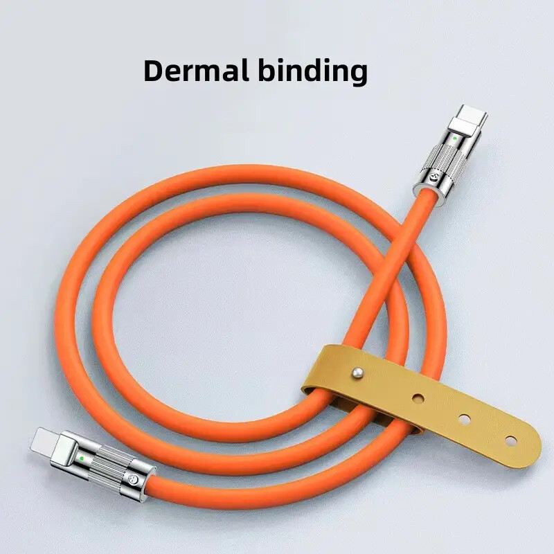 120W Super Fast Charging/Data Cable USB Type-C Zinc Alloy Silicone Gel 40 inches gallery