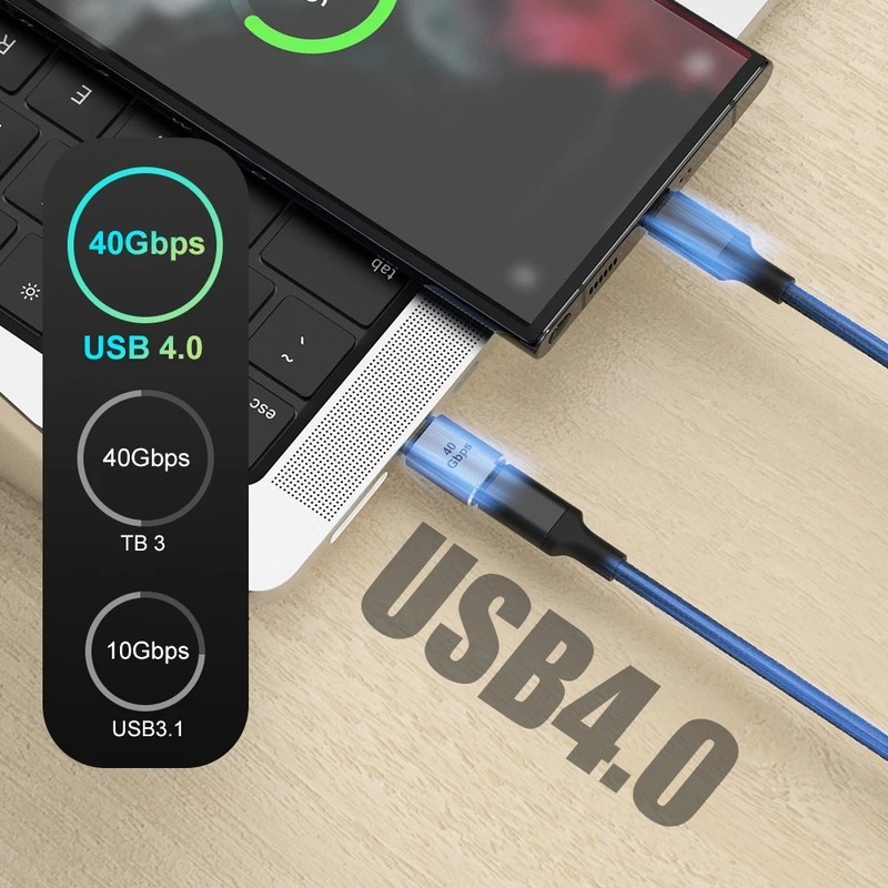 90 Right Angle USB C to USB C Adapter Type C Fast Charging Converter 40Gbps 100W gallery