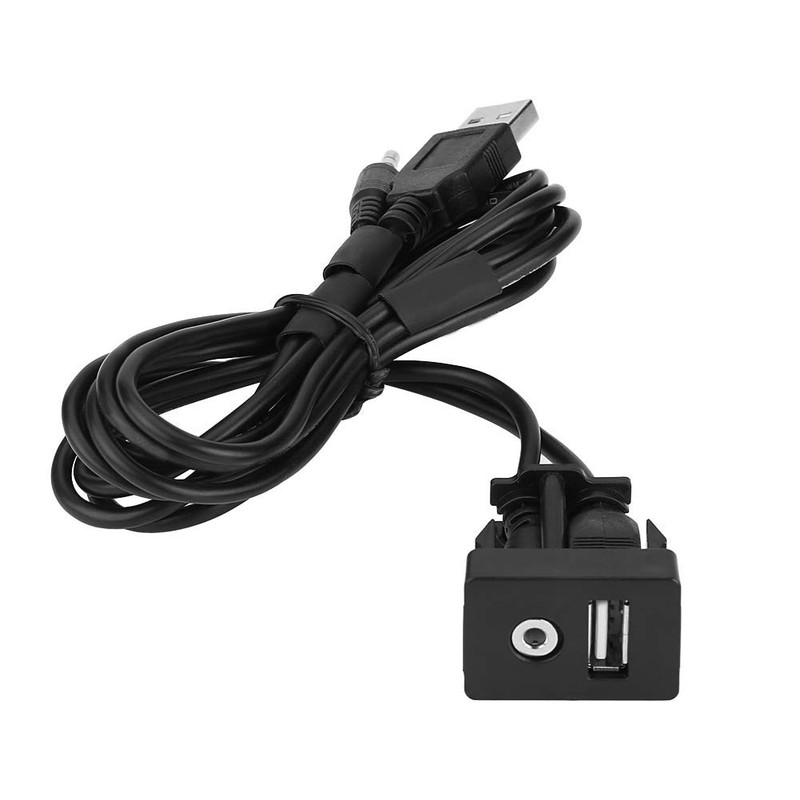 USB and Aux Port for Car, Universal Plastic and Copper 3.5mm Automotive USB D...