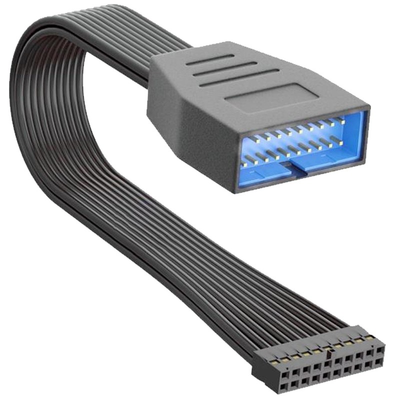 USB 3.0 Header Extension Cable, Flexible Flat USB 3.0 19/20 Pin to Female Int…