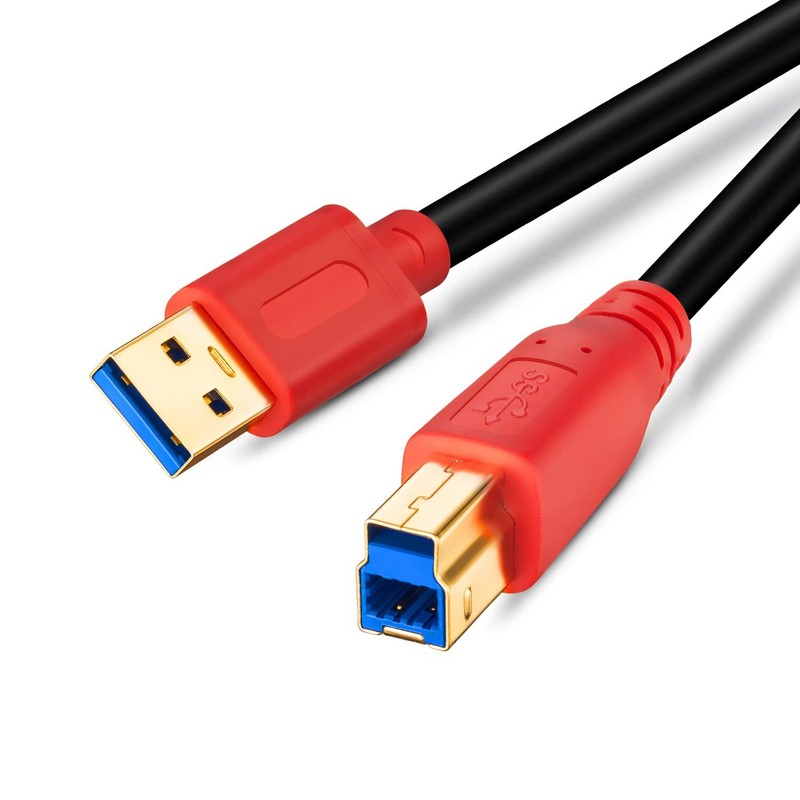 USB 3.0 Type A to B Cable 6FT for Printers Scanners Drives and Hubs