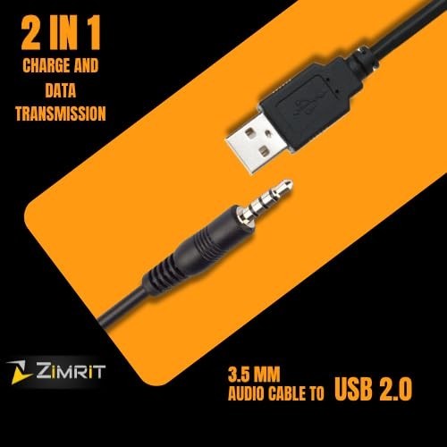 3.5mm Aux to USB Adapter Cable - 3ft for Charging & Syncing with MP3 Players gallery