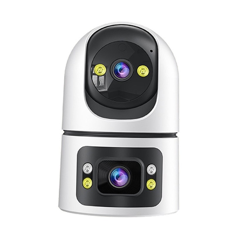 Dual Lens Indoor WiFi Camera ABS Body 14x11x10cm Motion Detection Audio gallery