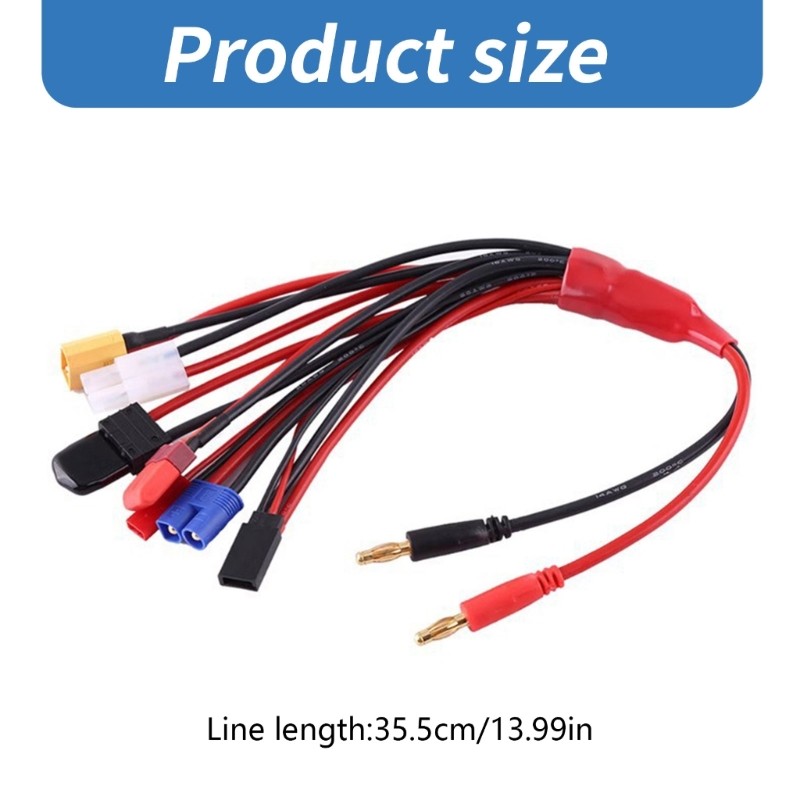 1 to 8 Battery Charger Adapter Connectors Splitter Cable 4.0mm Banana Plug gallery