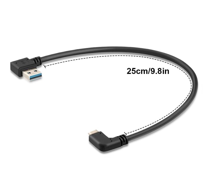 USB C 90° Right Angle Extension Cable 3.0 Type C Male 20CM 2 Pack gallery