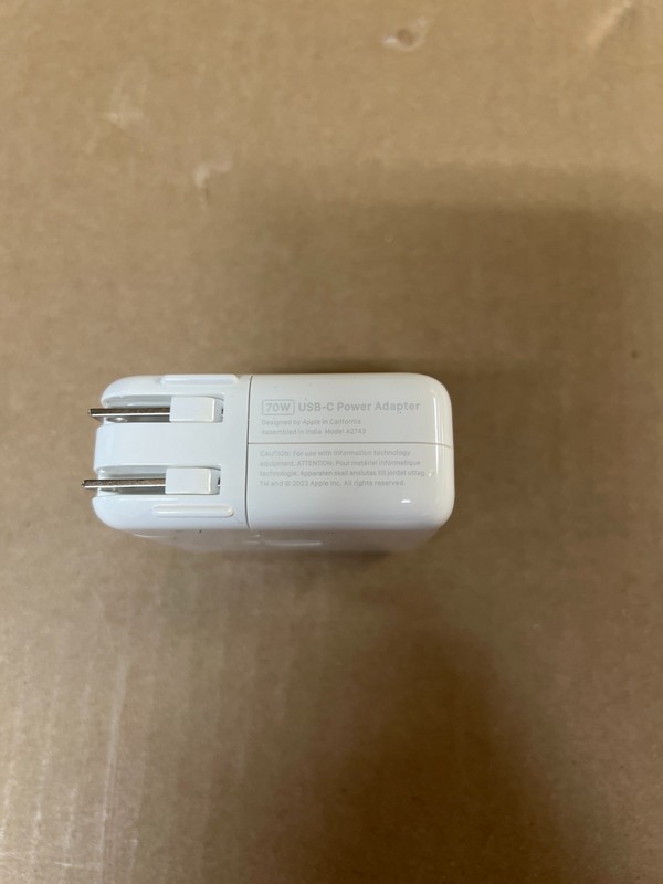 Apple A2743 70W USB-C Power Adapter MXN53AM/A White gallery