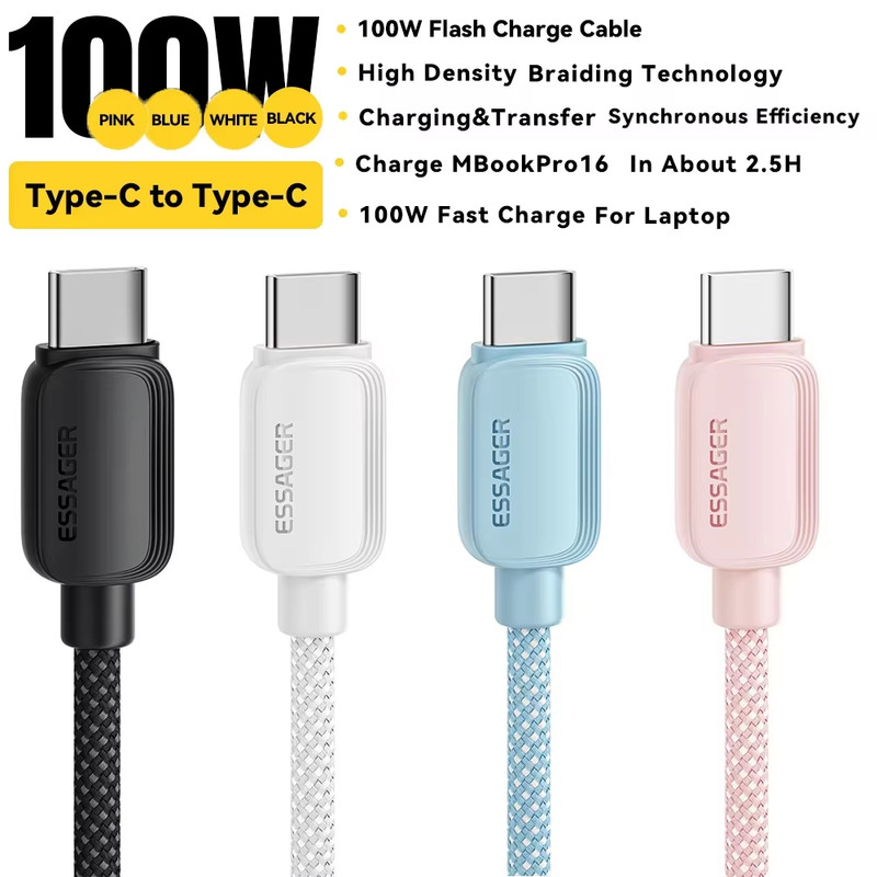 4Pcs 100W USB Type C Cable 5A PD Fast Charging Cable For iPhone 16 15 Pro Max Xi gallery