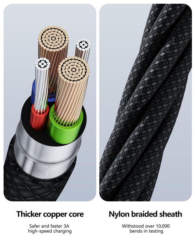 USB C Cable 2FT 60W Fast Charging for iPhone 17/16/15, Samsung S25/S24 gallery
