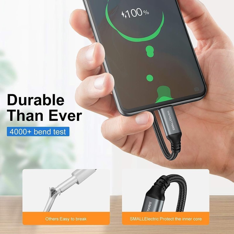 Quick Charge 1 Foot USB Type C Cable 5-Pack: Shock-Resistant for Your Devices gallery