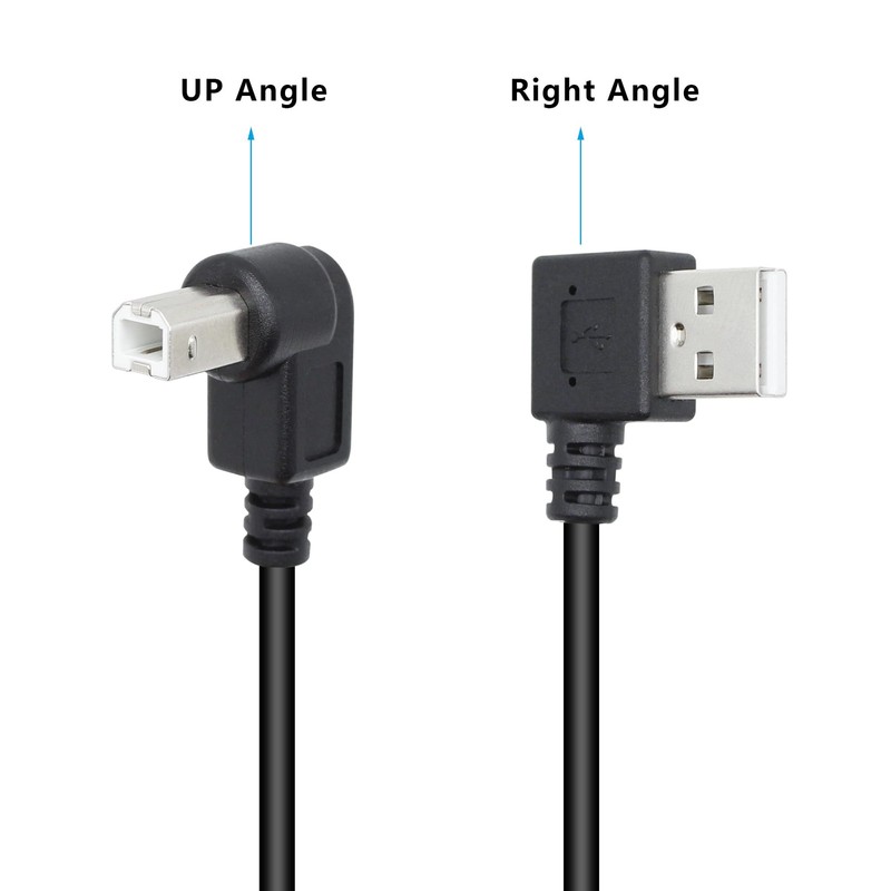 90 Degree Short USB Printer Cable 25CM Right Angle USB 2.0 Type A to B 2 PCS gallery