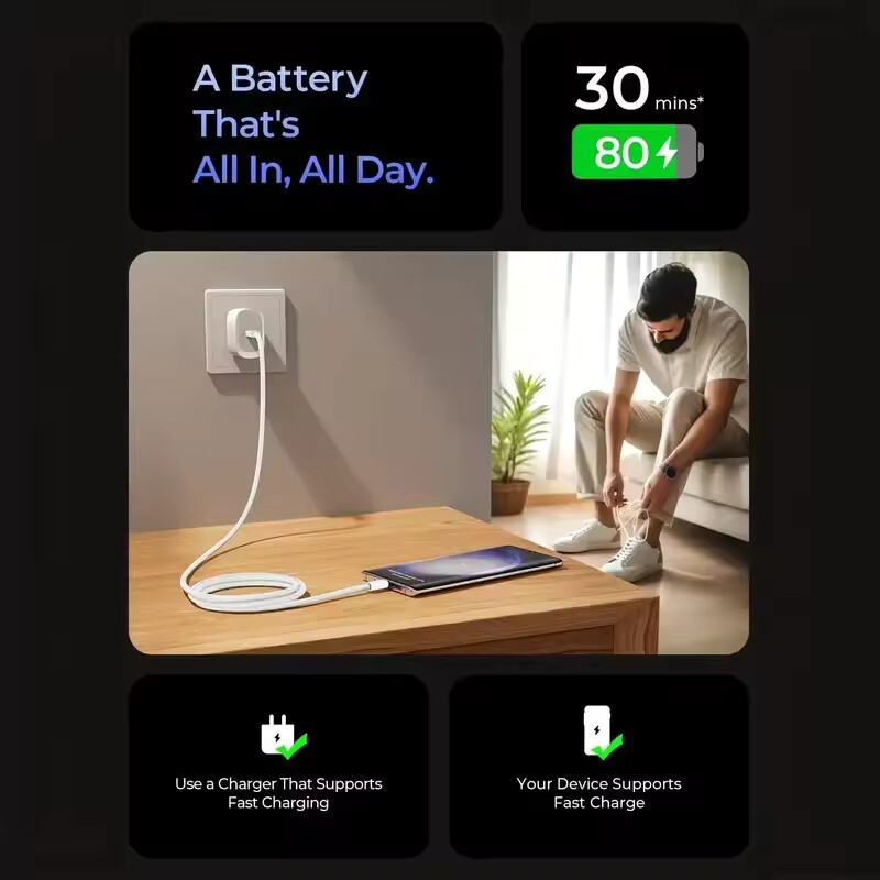 For iPhone15 16 17 Pro Air Android Fast Charger 20W Adapter PD USB C Type C Cord gallery