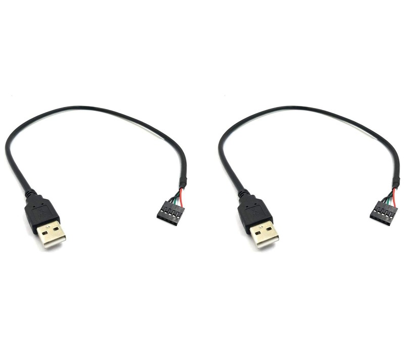 5 Pin Motherboard Female Header to USB 2.0 Male Adapter Dupont Extender Cable...