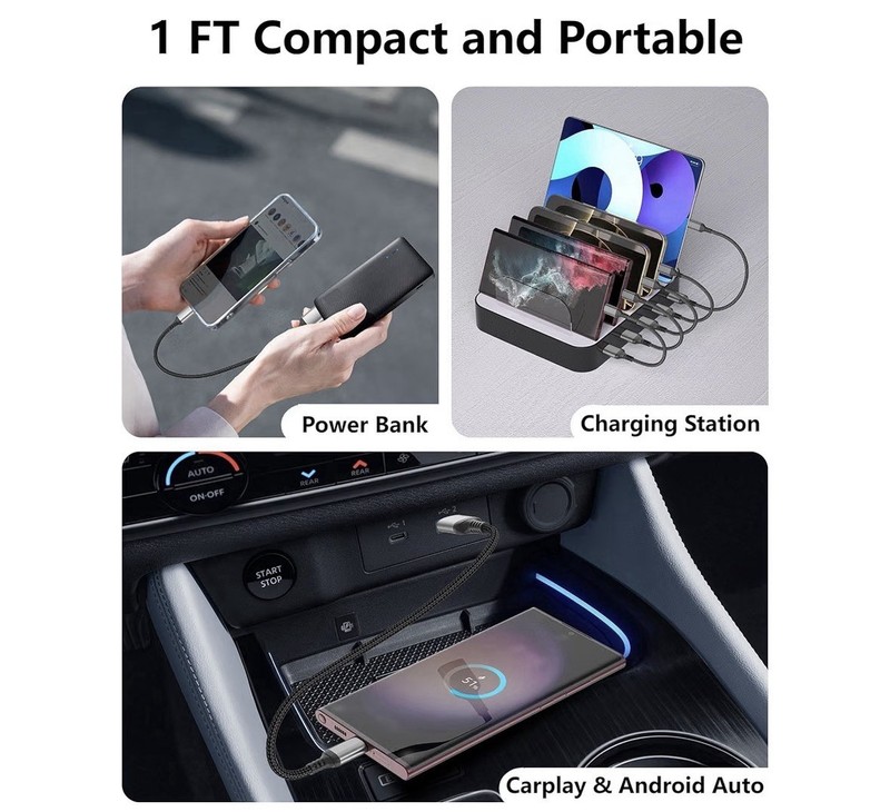 1ft USB C Cable To USB A - 2 Pack gallery