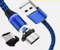 3Pk-Micro USB Cable 90 Degree Rig...5 kindle LG,PS4,Camera(blue).New gallery