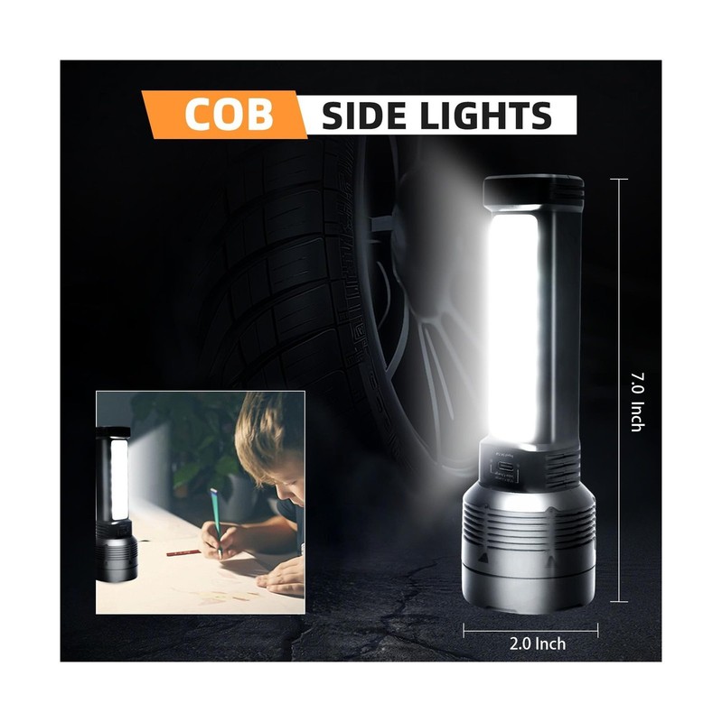 2 Pack LED Rechargeable Flashlight - 100000 Lumens Super Bright Sol... Fast Ship gallery