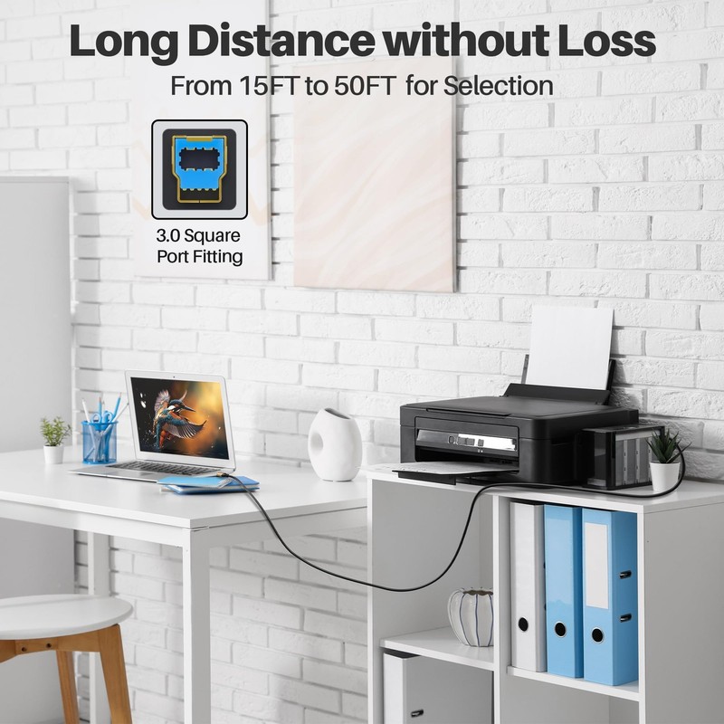 15 FT USB 3.0 C To USB B Printer Cable 5Gbps High Speed Scanner Monitor gallery