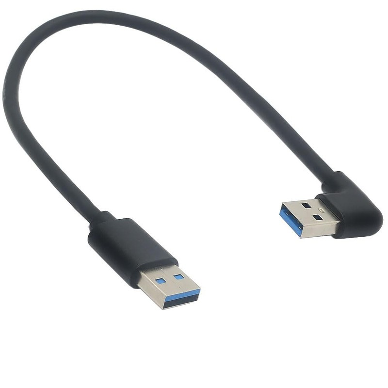 1 FT 5Gbps Right Angled USB 3.0 Type-A Male to Straight A-Male Data Cable