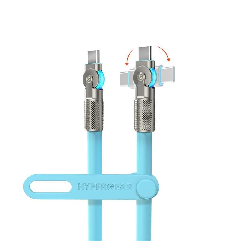 Hypergear 16344 6ft USB-C to USB-C Fast Charge Rugged Cable Sky Blue