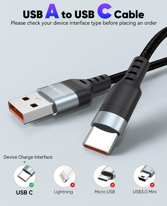 20 FT USB C Cable Long, 18W Fast Charging USB a 2.0 to USB-C Charge Cord 20 gallery