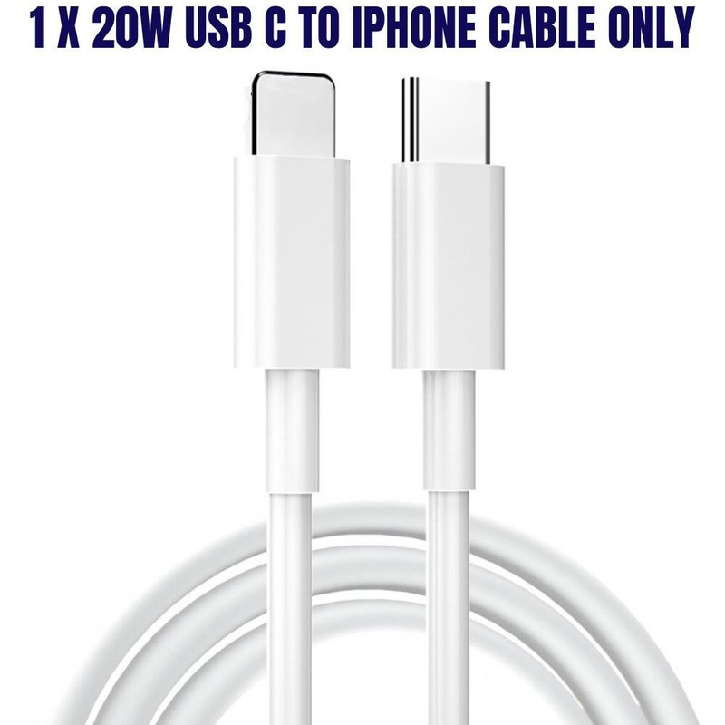 3/6Ft 20W USB-C to iPhone Cable PD Fast Charger Cord For iPhone 14 13 12 11 Pro