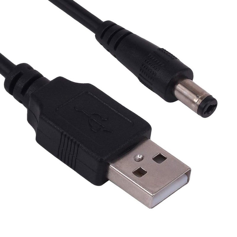 USB to DC 5.5mm Cable 80cm, USB 2.0 A to DC 5.5mm x 2.1mm DC 5V Power Plug Co... gallery
