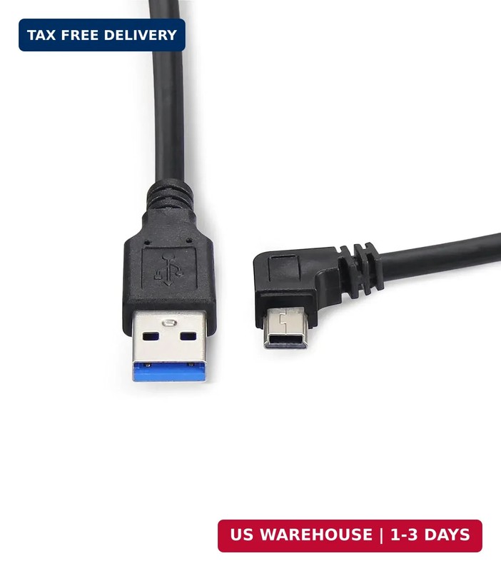 90 Degree Mini USB Cable Angle Mini 5Pin USB B Male to USB 2.0 Male Data Sync Ch gallery