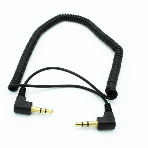 Black Coiled Aux Cable Car Stereo Wire Audio Speaker Cord 3.5mm for Smartphones gallery