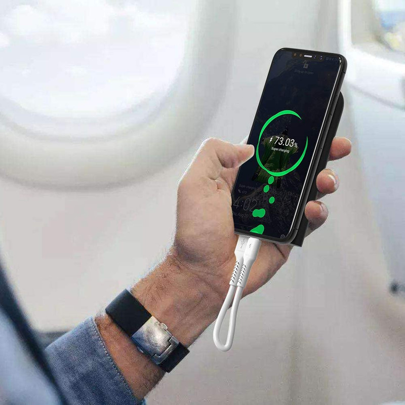 Mini 6 inch Short Charger Cable Fast Charging Cord USB A to Type C 5 Pack gallery
