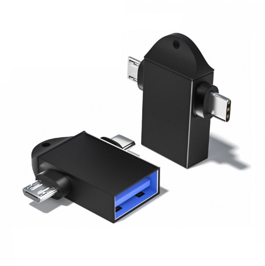 5x Portable Universal 2 in 1 Cellphone Adapter USB to Micro/Type-C OTG Converter