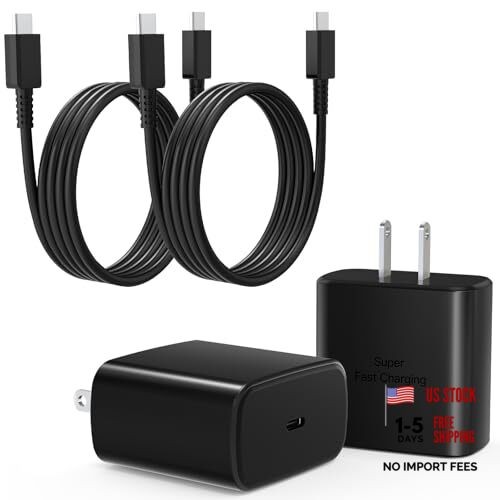 Super Fast Charger USB C,2Pack 3FT Phone USBC Cables with Type 45_3FT 45_Black