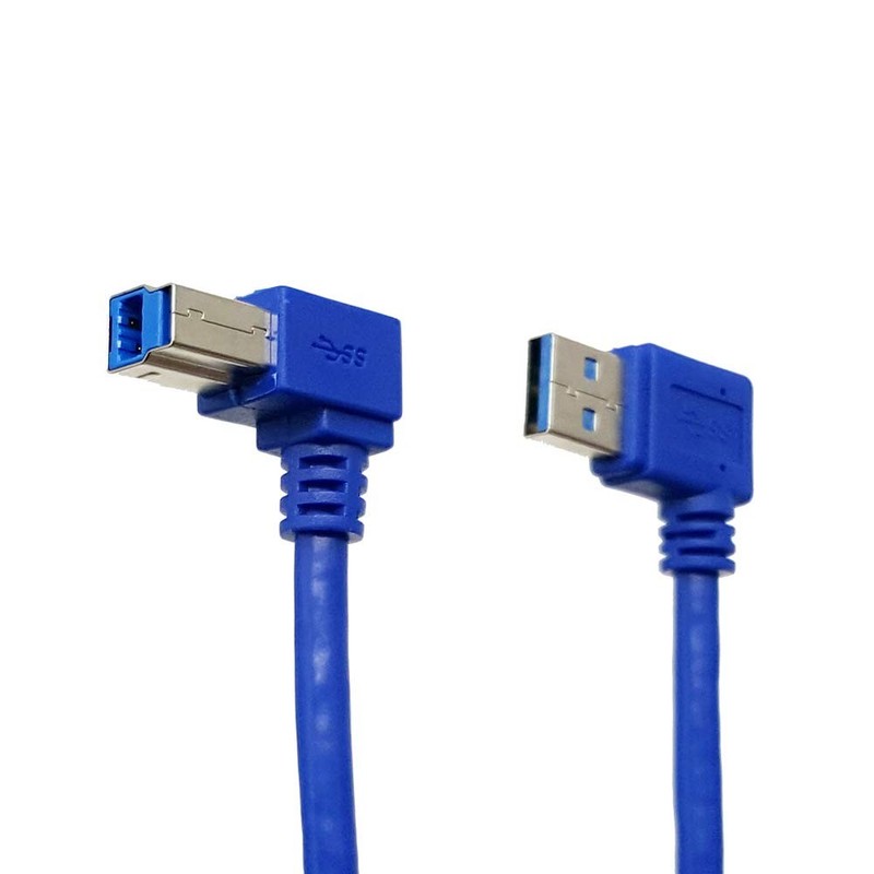 Angled USB 3.0 Printer Cable1 ft / 30cm SuperSpeed USB3.0 A Male Plug 90 Degr... gallery