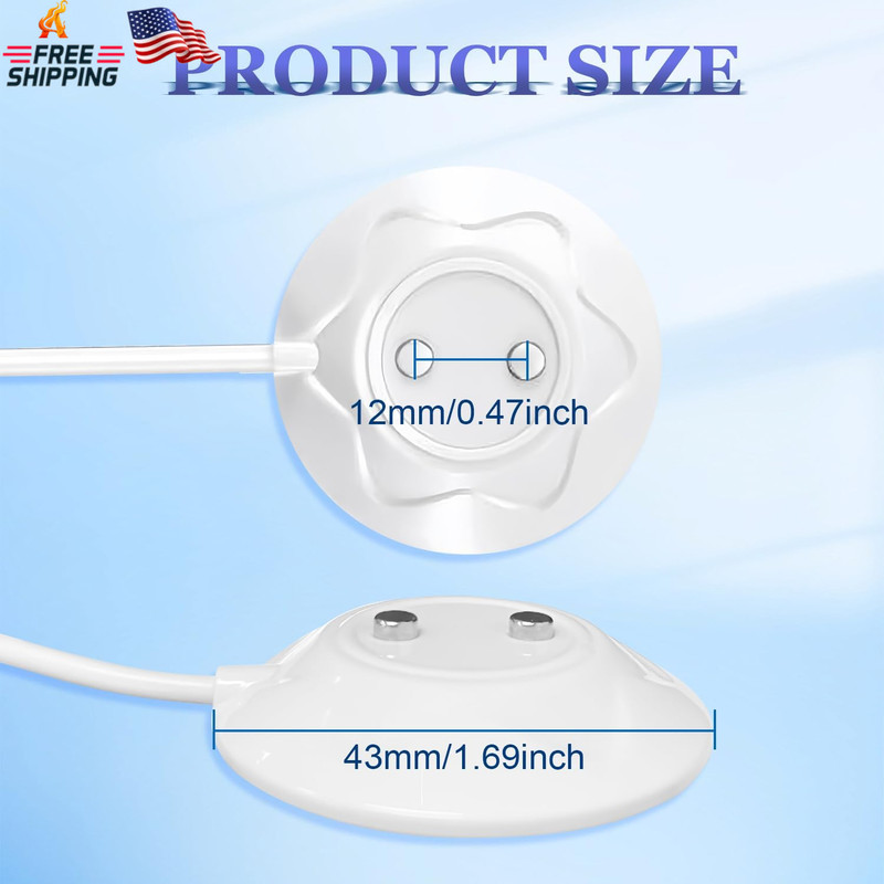 Magnetic Rose Charger USB Cable, Kwevos 2 Prong Magnetic USB Cable, 2.7Ft 12Mm R gallery