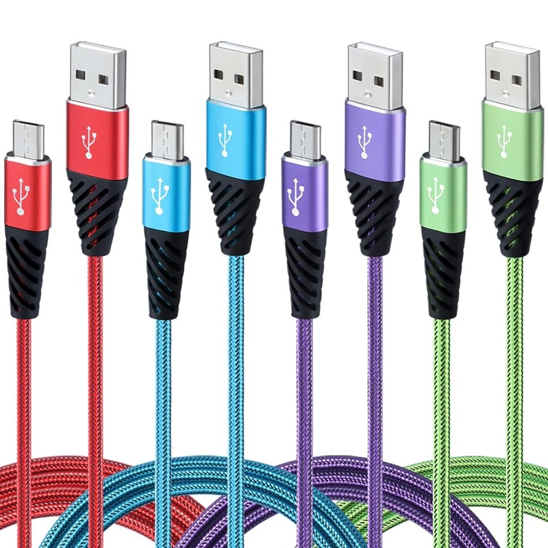 (4X) Micro USB Cable Fast Charging Cords For Samsung Galaxy S7 S6 Edge PS4-10Ft