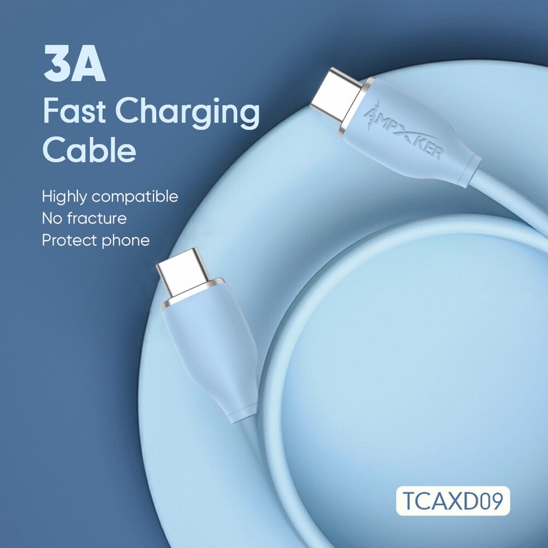 Type C to Type C (5FT /1.5M) 3A Fast Charging Cable Charger Data Thick TPE Cord gallery